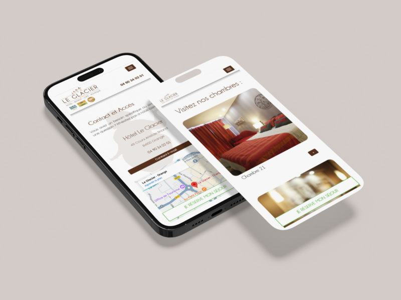 Hôtel Le Glacier version mobile Site Internet responsive Hôtel Le Glacier