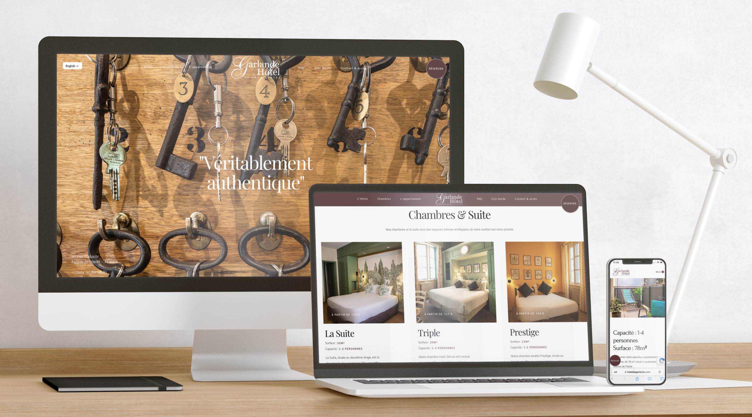 Site internet Garlande Hôtel Avignon